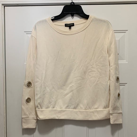 Inspired Hearts Tops - FREE Inspired Hearts Cream Sweatshirt with Silver Accents Size Small